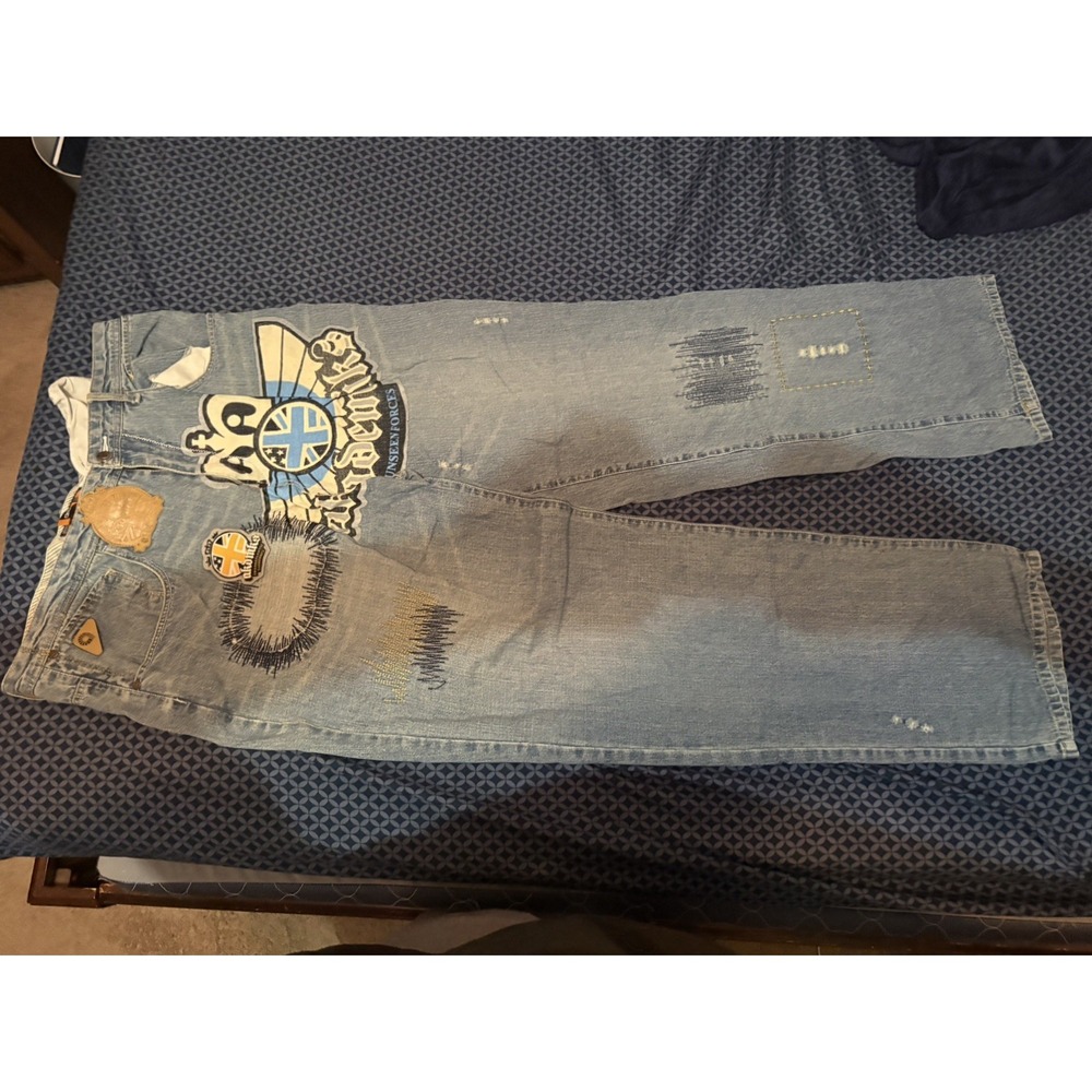 insane printed baggy y2k akademiks  jeans